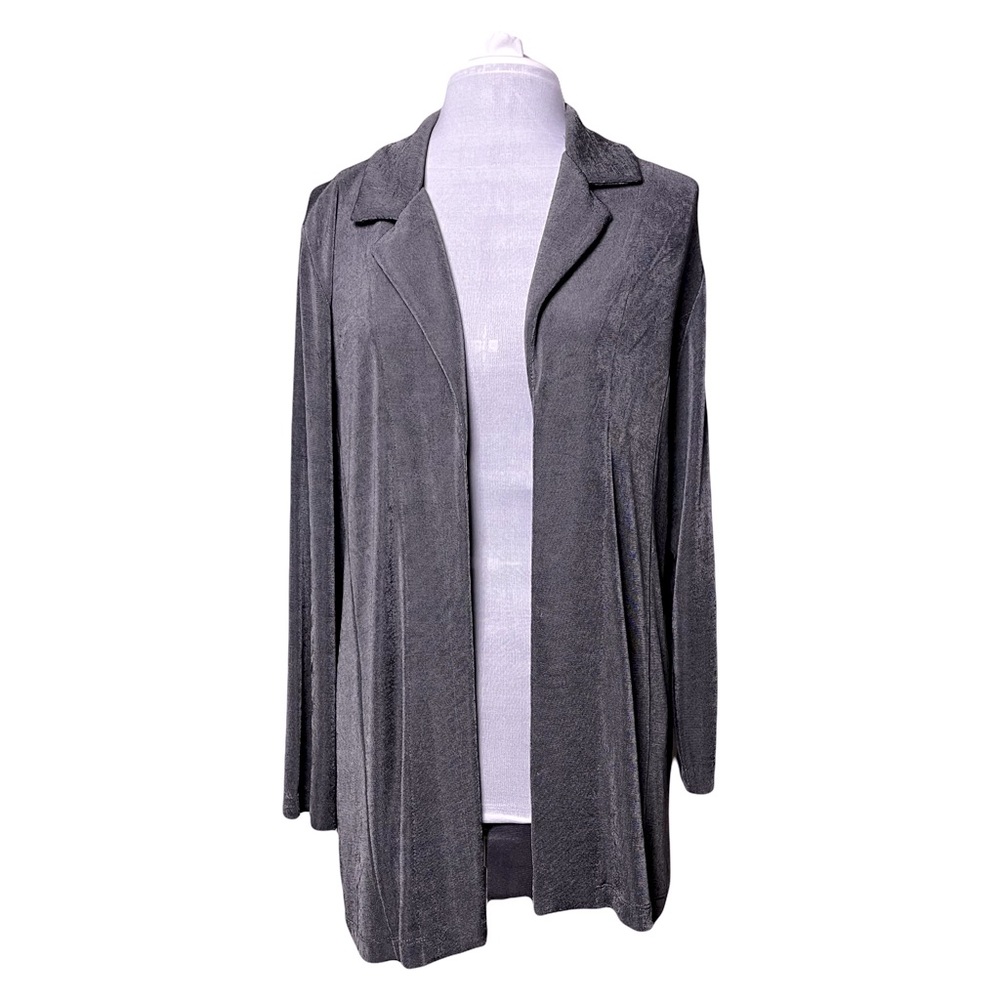 Chico's Open-Front Gray Longline Jacket